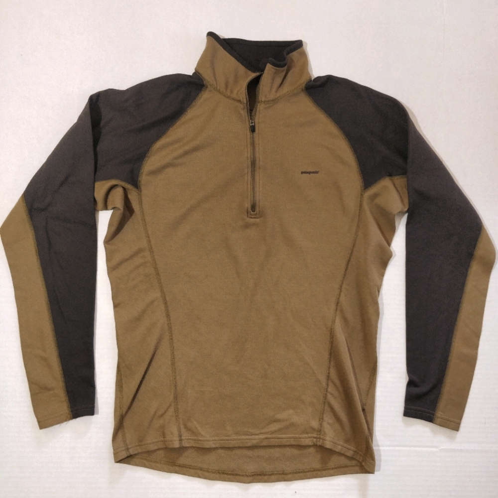 Patagonia Mens Performance Baselayer Zip Brown